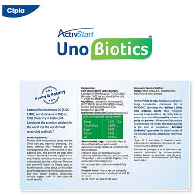 Activstart Uno Biotics Sugar Free Sachet Of 1gm Oral Powder