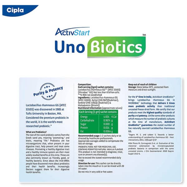 Activstart Uno Biotics Sugar Free Sachet Of 1Gm Oral Powder