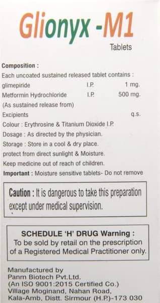 Glionyx M1tab Strip Of 10 Tablets