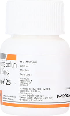 Euthyrox 25mcg Bottle Of 100 Tablets