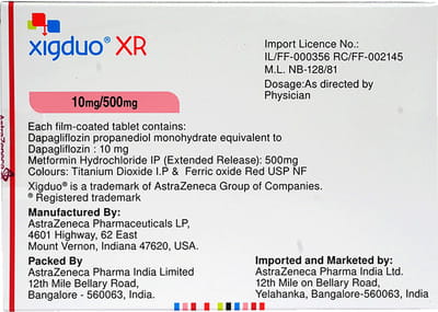 Xigduo Xr 10mg/500mg Strip Of 7 Tablets