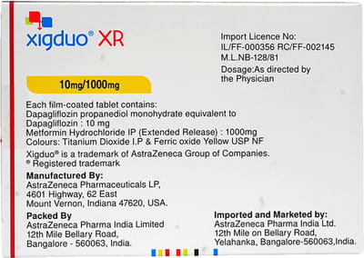 Xigduo Xr 10mg/1000mg Strip Of 7 Tablets