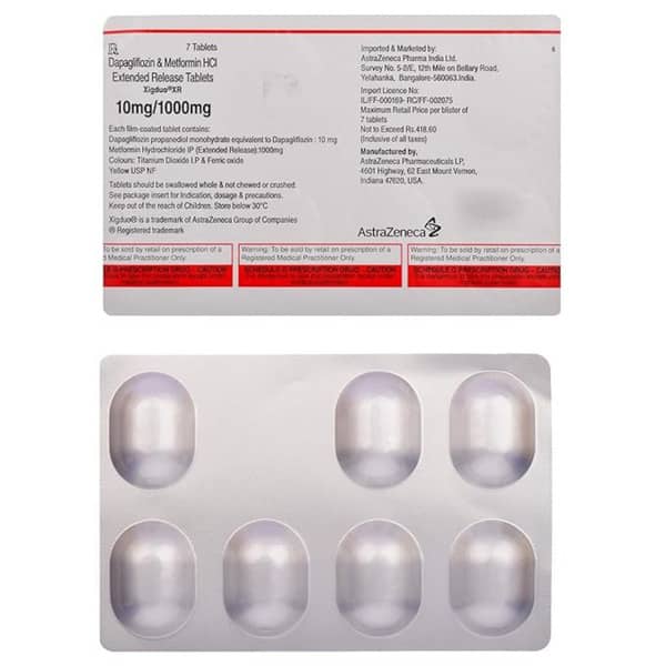 Xigduo Xr 10mg/1000mg Strip Of 7 Tablets