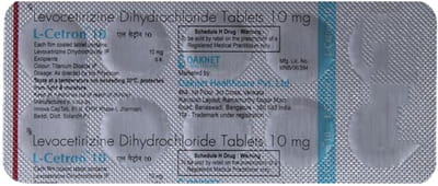 L Cetron 10mg Strip Of 10 Tablets