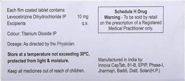 L Cetron 10mg Strip Of 10 Tablets