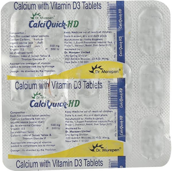 Calciquick Hd Strip Of 15 Tablets