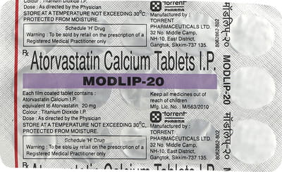 Modlip 20mg Strip Of 15 Tablets
