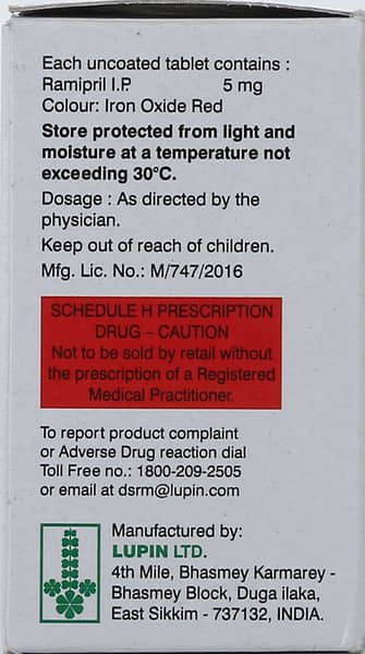 Ramistar 5mg Strip Of 15 Tablets