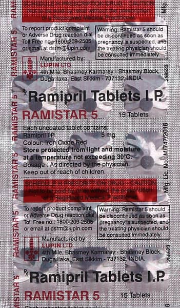 Ramistar 5mg Strip Of 15 Tablets