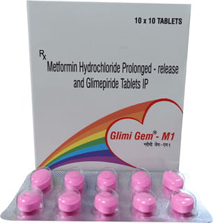 Glimi Gem M 1mg Strip Of 10 Tablets