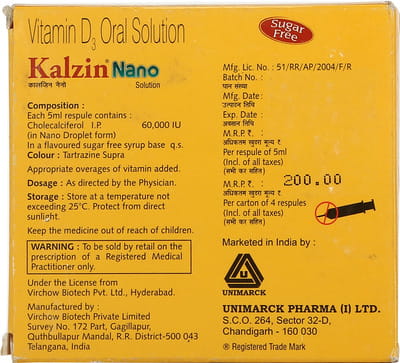 Kalzin Nano Sugar Free Bottle Of 5ml Oral Solution