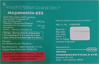 Megamentin 625mg Strip Of 10 Tablets