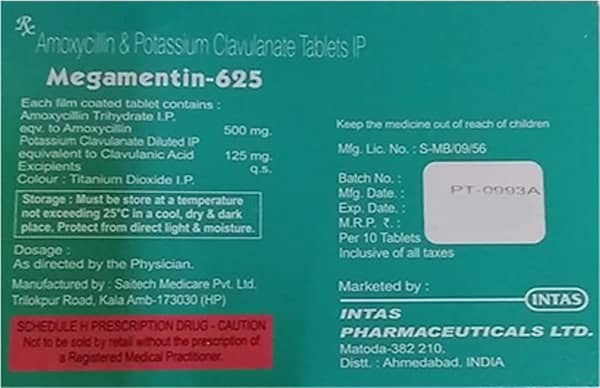 Megamentin 625mg Strip Of 10 Tablets