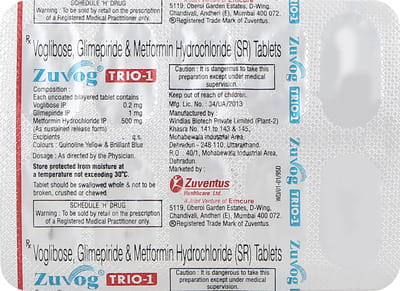 Zuvog Trio 1mg Strip Of 10 Tablets