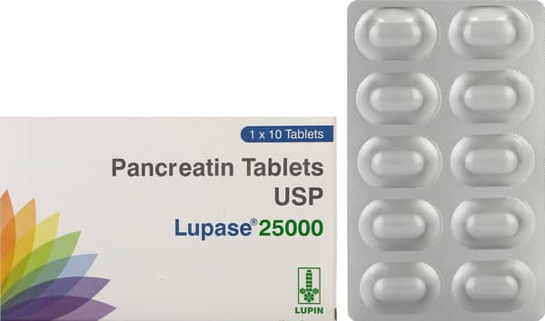 Lupase 25000u Strip Of 10 Tablets