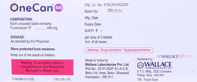 Onecan 400mg Strip Of 2 Tablets
