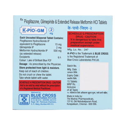 K Pio Gm 2mg Strip Of 15 Tablets