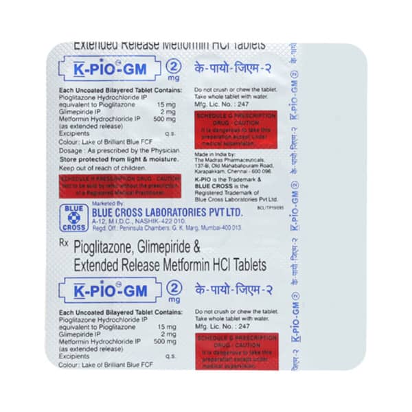 K Pio Gm 2mg Strip Of 15 Tablets