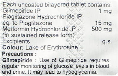 Laformin Gp 1/500/15 Mg Strip Of 10 Tablets