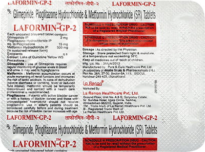 Laformin Gp 2/500/15 Mg Strip Of 10 Tablets