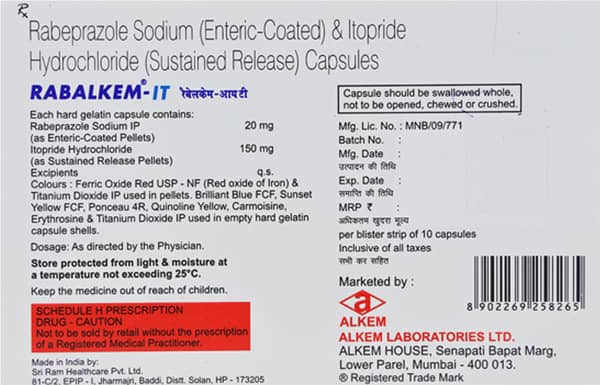 Rabalkem It 20/150 Mg Strip Of 10 Capsules