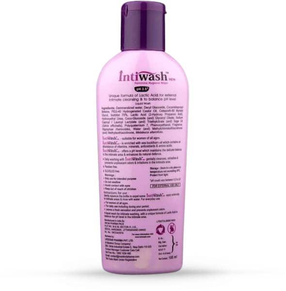 Intiwash New Ph 3.5 Bottle Of 100Ml Hygiene Wash