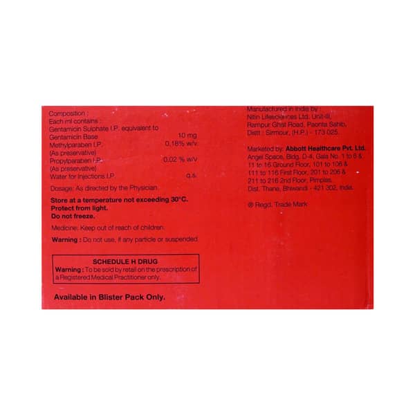Genticyn 20mg Paediatric Vial Of 2ml Injection