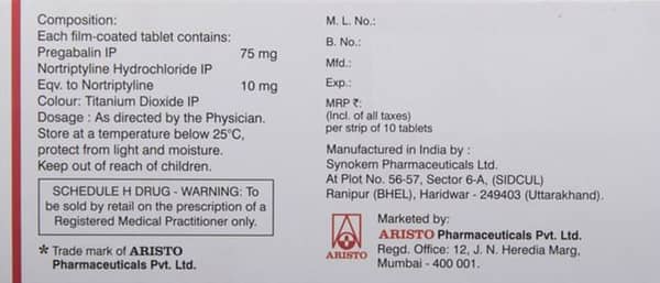 Gabamax Nt 75/10mg Strip Of 10 Tablets