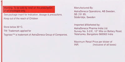 Tagrisso 80mg Strip Of 10 Tablets