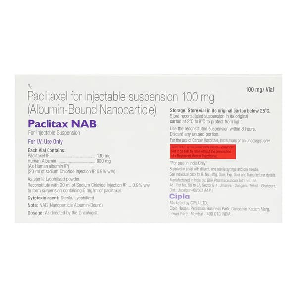 Paclitax Nab 100Mg Bottle Of 50Ml Injection