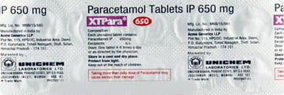 Xtpara 650mg Strip Of 10 Tablets