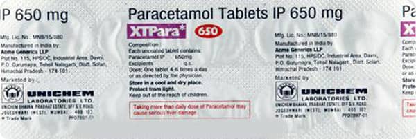 Xtpara 650mg Strip Of 10 Tablets