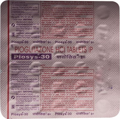 Piosys 30 Mg Strip Of 30 Tablets