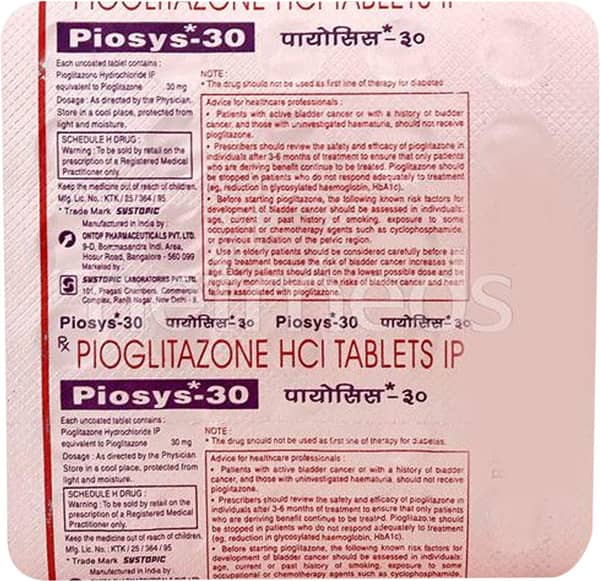 Piosys 30 Mg Strip Of 30 Tablets