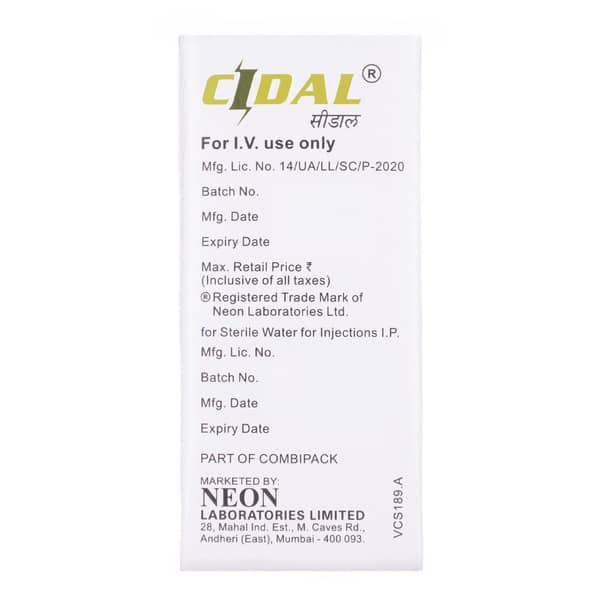 Cidal 4.5Gm Dry Vial Of 1 Powder For Injection