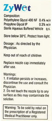 Zywet Bottle Of 10ml Eye Drops