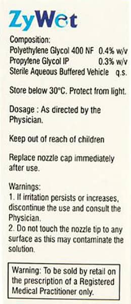 Zywet Bottle Of 10ml Eye Drops