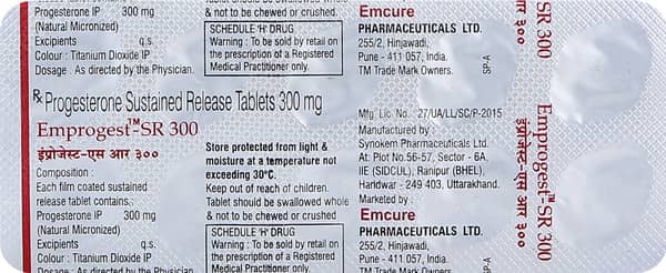 Emprogest Sr 300Mg Strip Of 10 Tablets