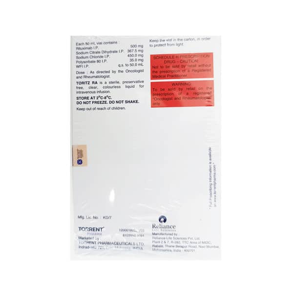 Toritz Ra 500 Mg Injection 50 Ml
