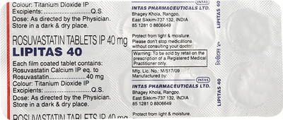 Lipitas 40 Mg Strip Of 10 Tablets