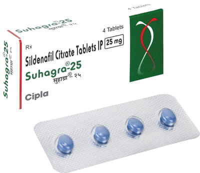 Suhagra 25mg Strip Of 4 Tablets