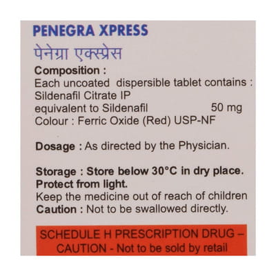 Penegra Xpress 100mg Strip Of 4 Tablets