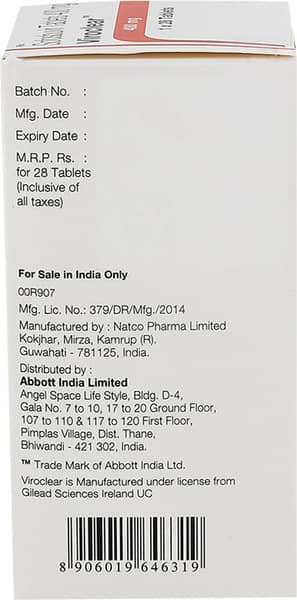 Viroclear 400mg Tablet 28'S