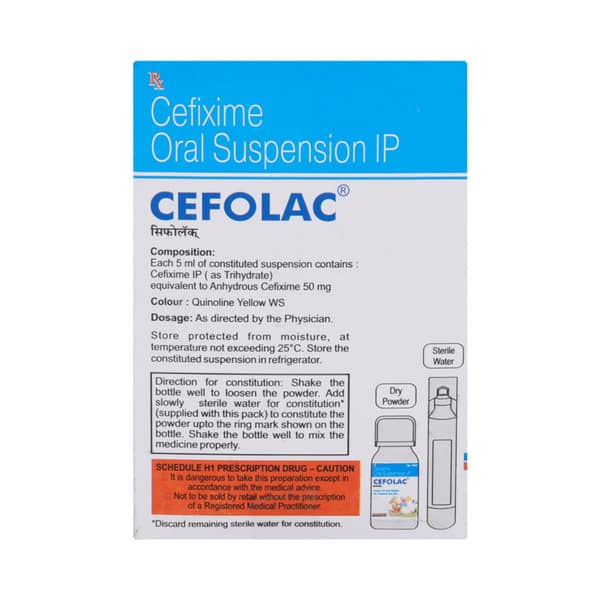 Cefolac 50mg Bottle Of 30ml Suspension