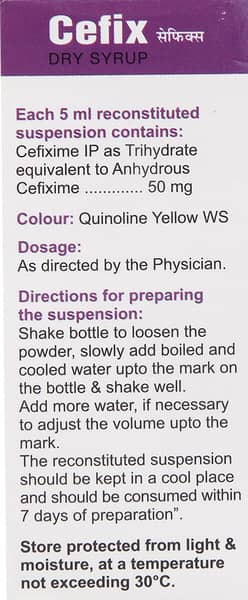 Cefix 50mg Pineapple Flavour Bottle Of 30ml Dry Syrup