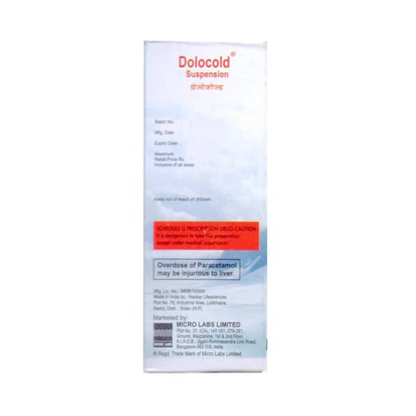 Dolocold 325/10/2 Mg Bottle Of 60ml Suspension