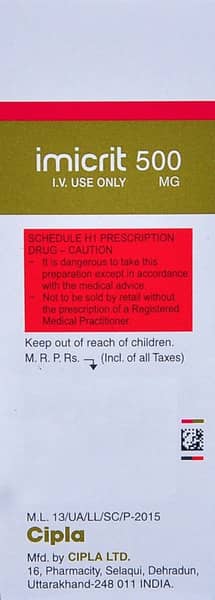 Imicrit 500mg Dry Vial Of 1 Powder For Injection