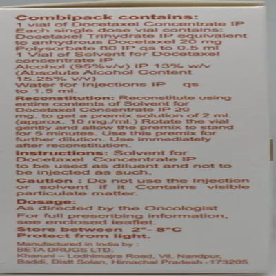 Docetero 20 Mg Injection 0.5 Ml