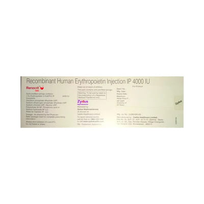 Renocrit 4000iu Pre Filled Syringe Of 1ml Injection