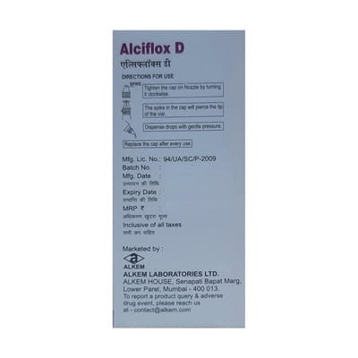 Alciflox D 10ml Bottle Of Eye/Ear Drops